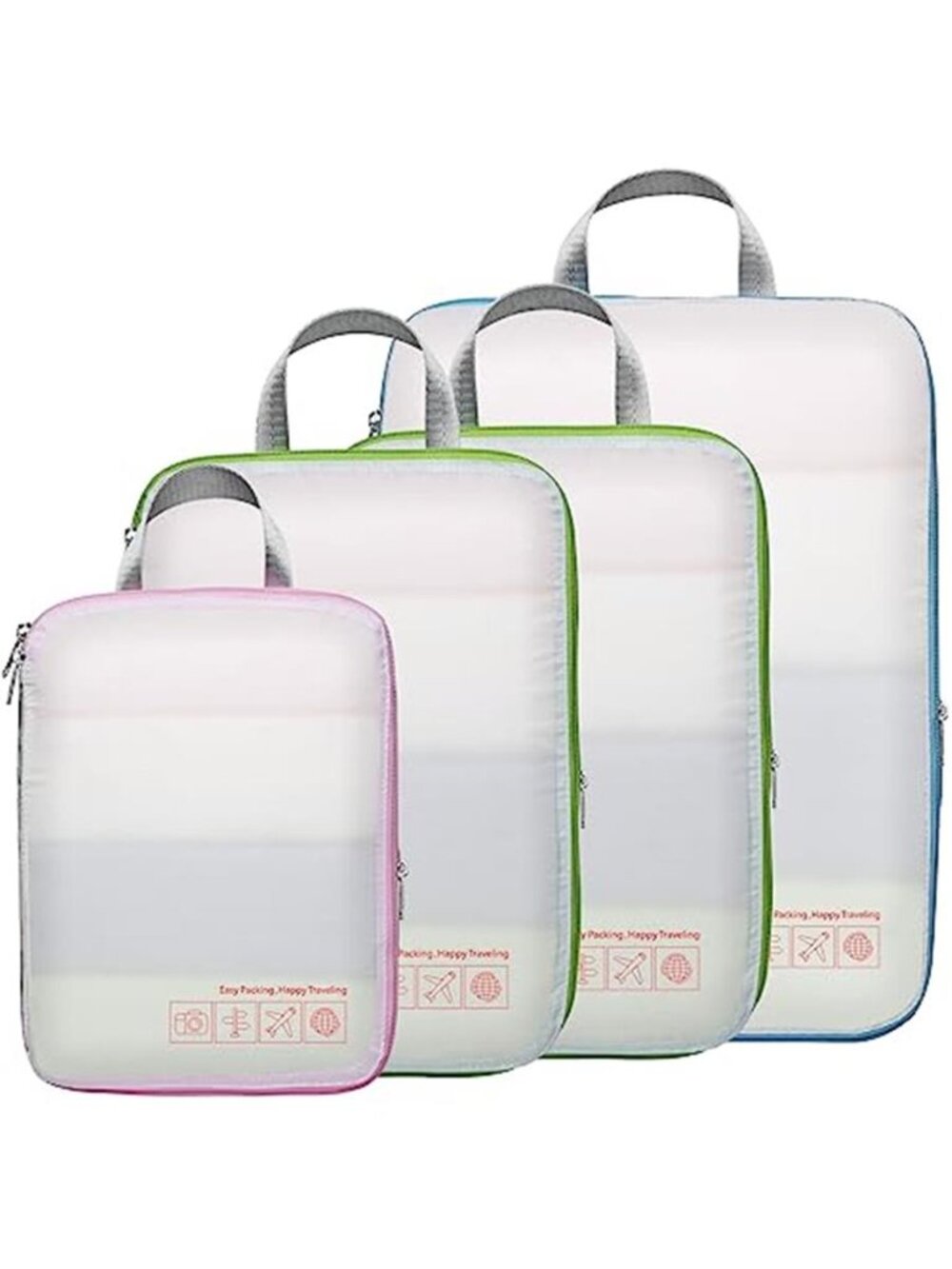 Compression Packing Cubes Set Travel Luggage Organizer Bags Suitcase Space Saver